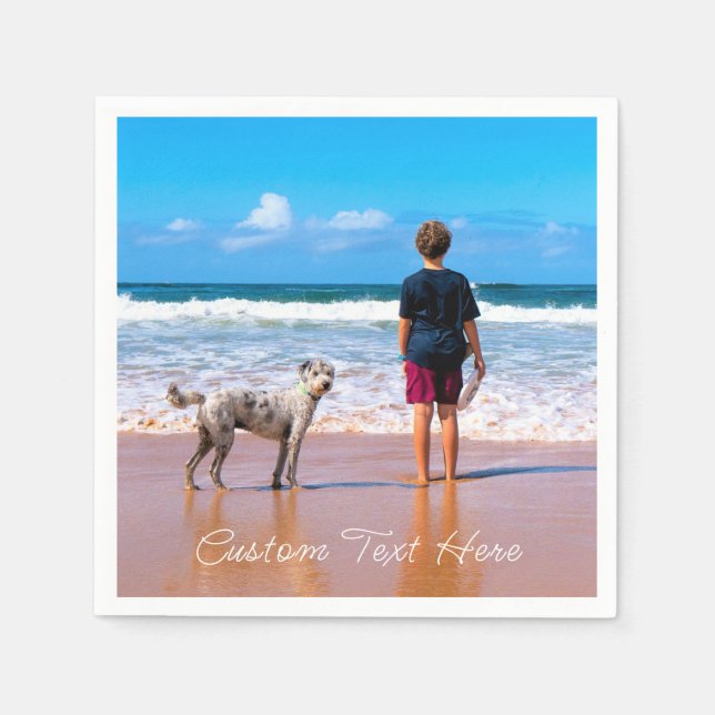 Personalised Your Pet Photo Napkins Custom Text (Front)
