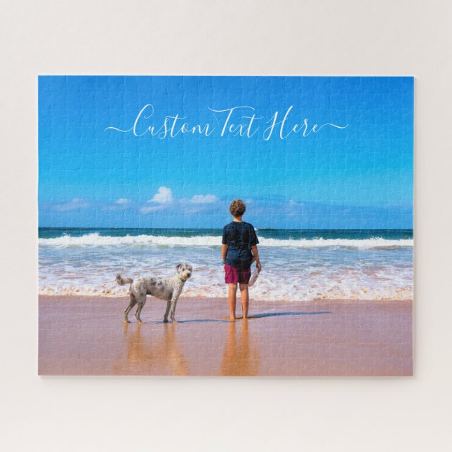 Personalised Your Pet Photo Puzzle and Custom Text (Horizontal)