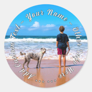 Personalised Your Pet Photo Stickers Custom Text