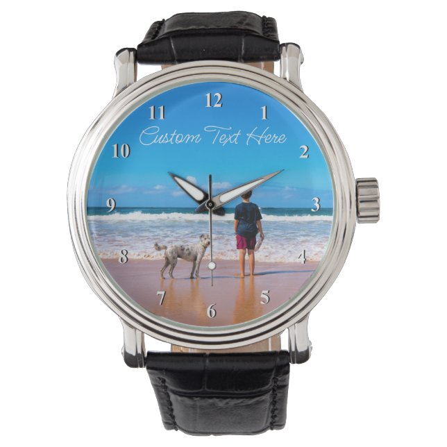Personalised Your Pet Photo Watch with Custom Text (Front)
