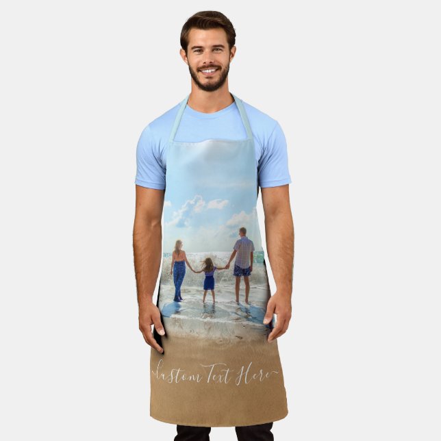 Personalised Your Photo Apron with Custom Text (Worn)