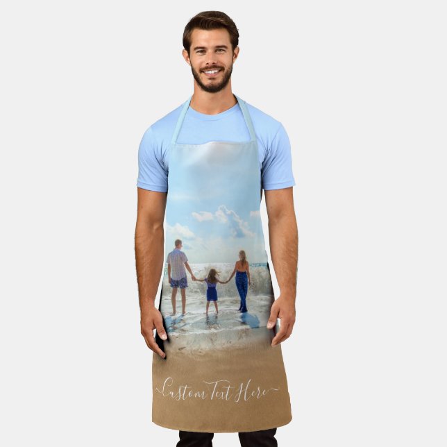 Personalised Your Photo Apron with Custom Text (Worn)