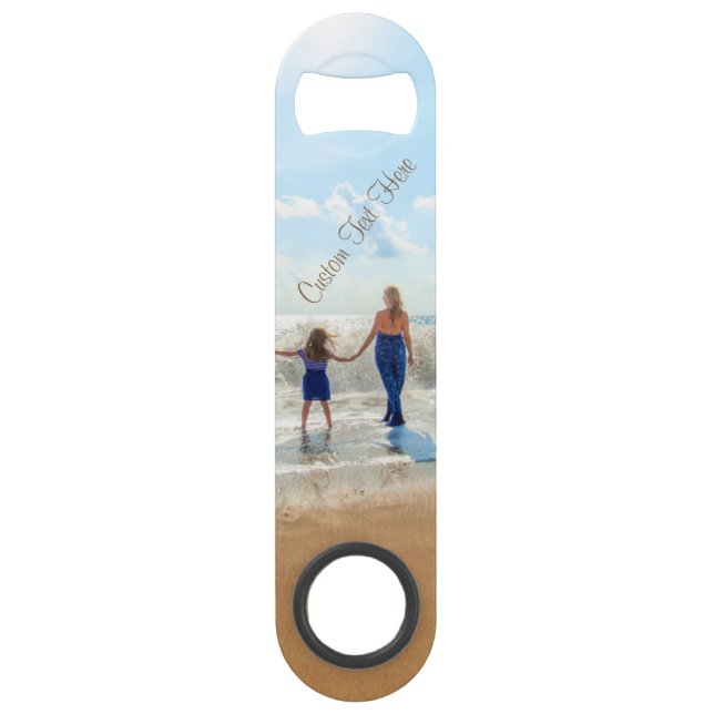 Personalised Your Photo Bar Key Custom Text (Front)