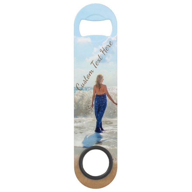 Personalised Your Photo Bar Key with Custom Text (Front)