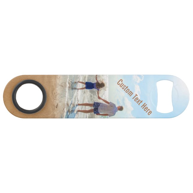 Personalised Your Photo Bar Key with Custom Text (Back Horizontal)