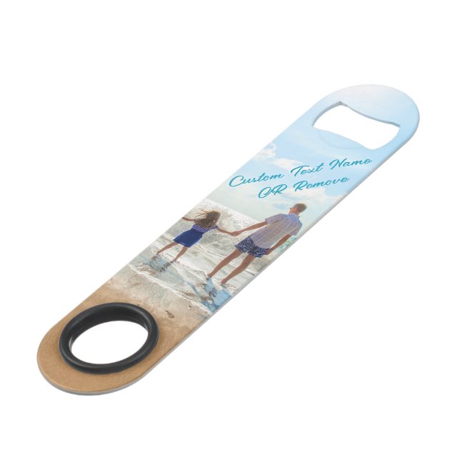 Personalised Your Photo Bar Key with Custom Text (Front Angled)