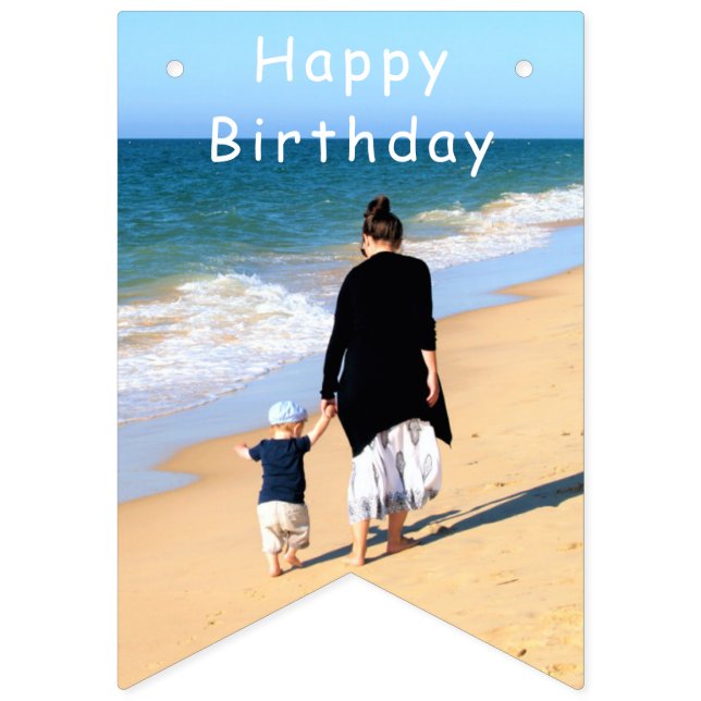 personalised Your Photo Birthday Bunting Flags (First Flag)