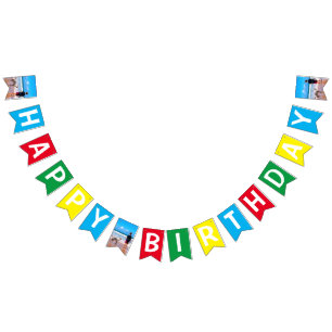 Personalised Your Photo Birthday Bunting Flags