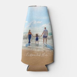 Personalised Your Photo Bottle Cooler Custom Text