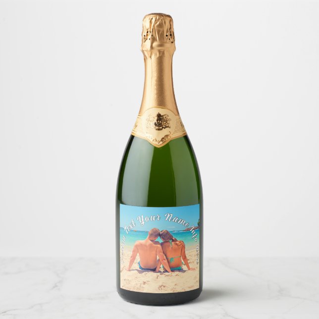 Personalised Your Photo Bottle Label Custom Text (Front)