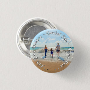 Personalised Your Photo Button Gift Custom Text