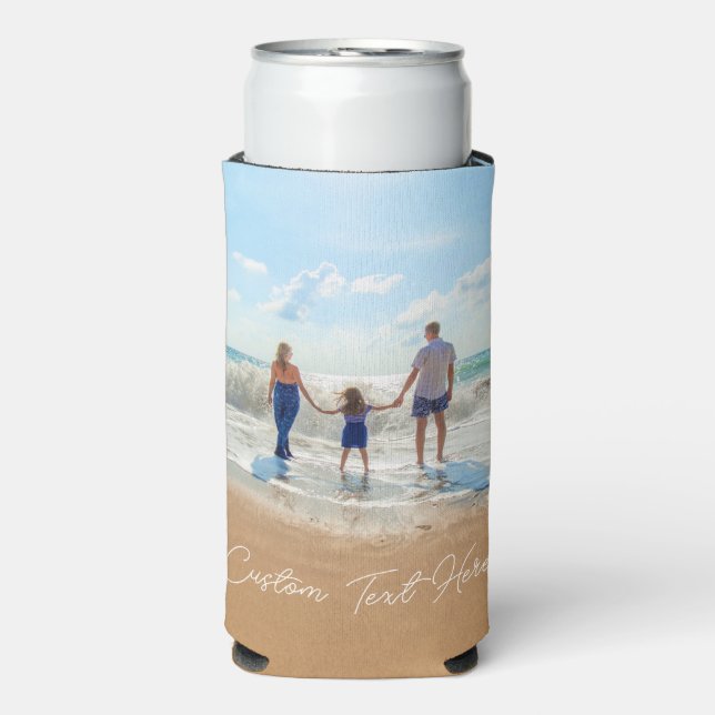 Personalised Your Photo Can Cooler and Custom Text (Seltzer Front)