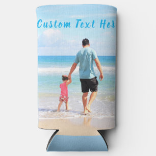 Personalised Your Photo Can Cooler and Custom Text