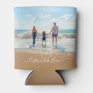 Personalised Your Photo Can Cooler and Custom Text