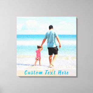 Personalised Your Photo Canvas Print Custom Text