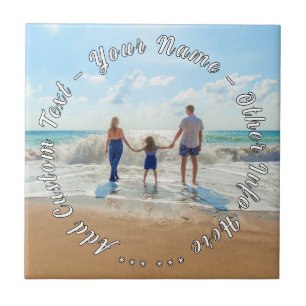 Personalised Your Photo Ceramic Tile Custom Text