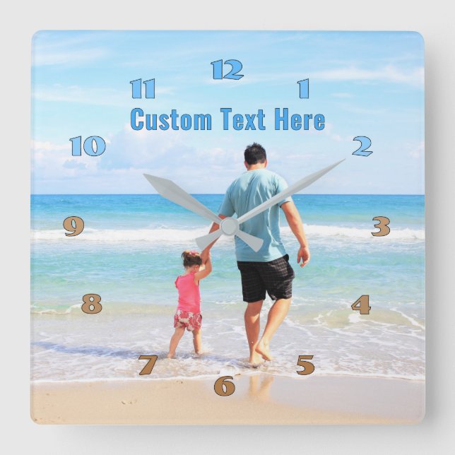 Personalised Your Photo Clock with Custom Text (Front)
