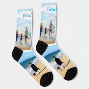 Personalised Your Photo Collage Socks Custom Text