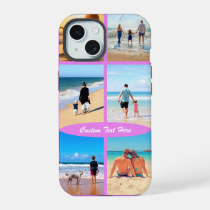 Personalised Your Photo Collage with Custom Text iPhone 15 Case