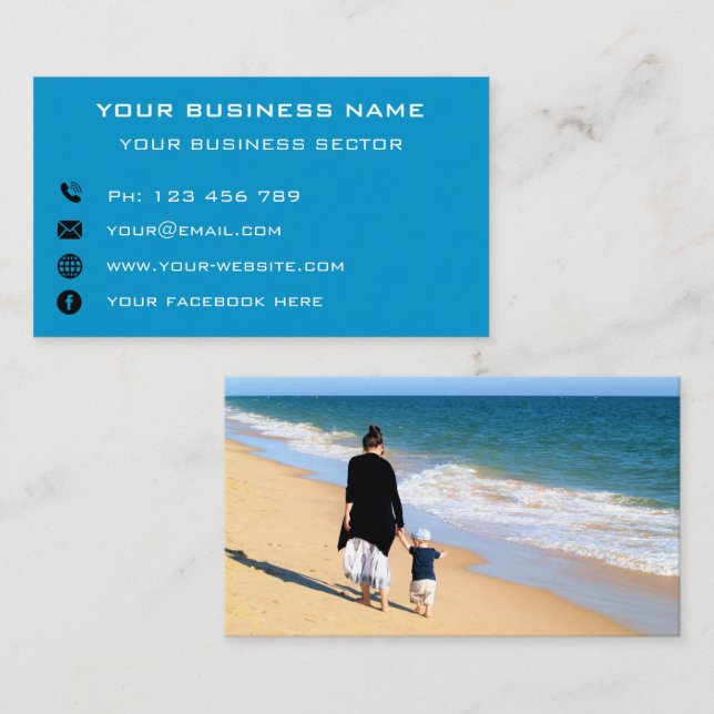 Personalised Your Photo Custom Text Business Card (Front/Back)
