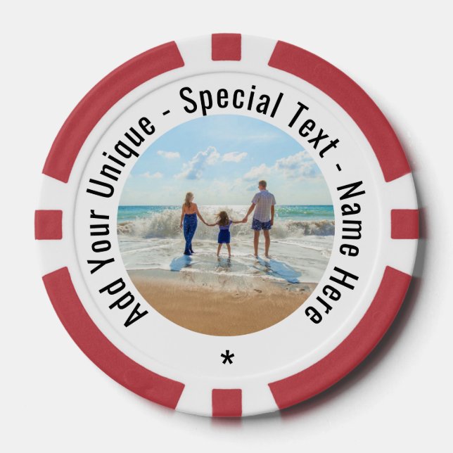 Personalised Your Photo Custom Text Poker Chips (Front)