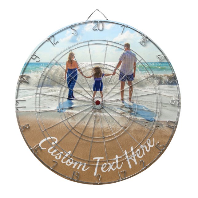 Personalised Your Photo Dart Board and Custom Text (Front)