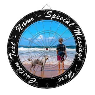 Personalised Your Photo Dart Board and Custom Text