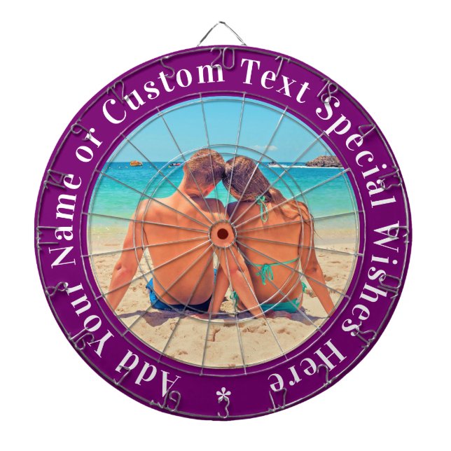 Personalised Your Photo Dart Board Custom Text (Front)