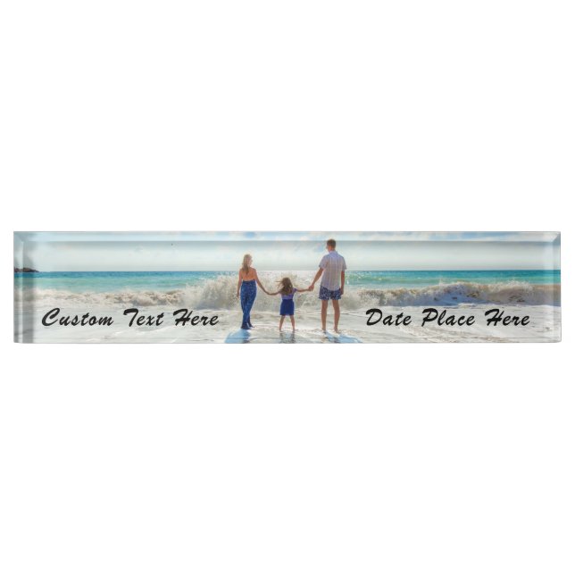 Personalised Your Photo Desk Plate and Custom Text (Front)