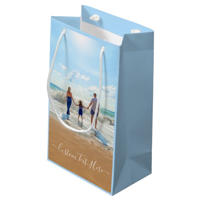 Personalised Your Photo Gift Bag with Custom Text (Back Angled)