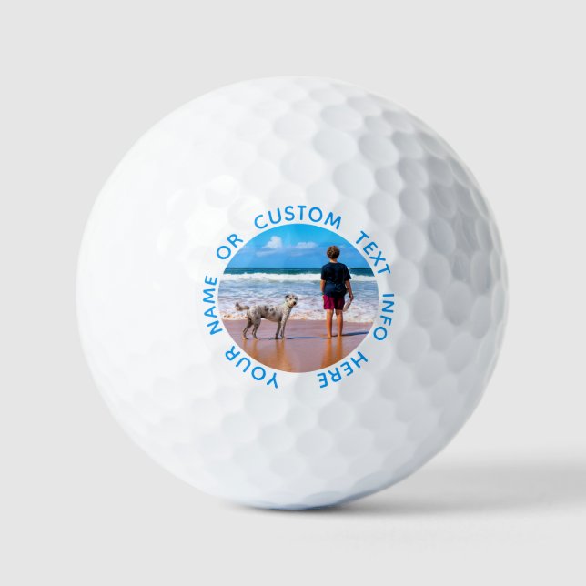 Personalised Your Photo Golf Balls and Custom Text (Front)