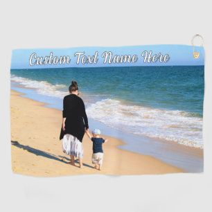 Personalised Your Photo Golf Towel and Custom Text