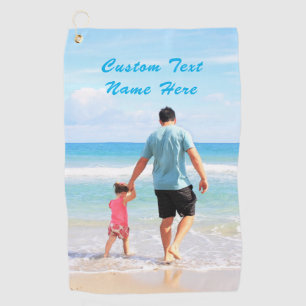 Personalised Your Photo Golf Towel Custom Text