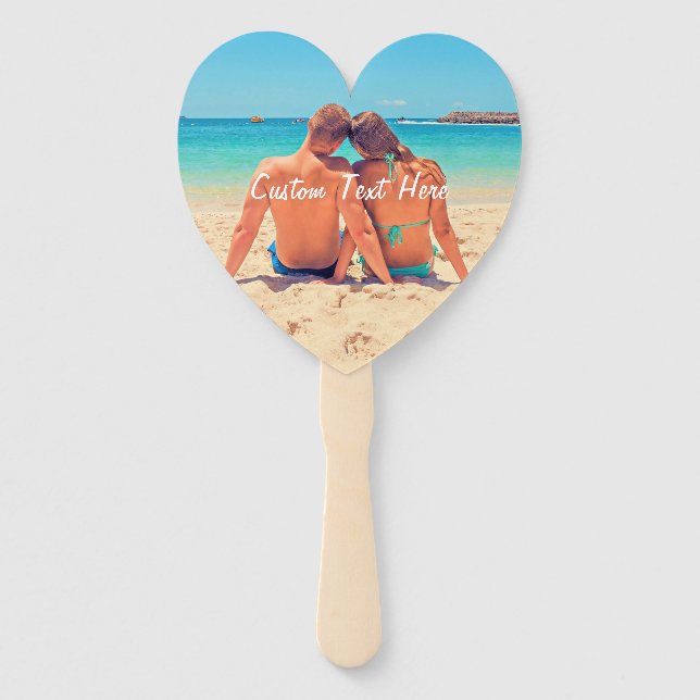 Personalised Your Photo Hand Fan with Custom Text (Front)