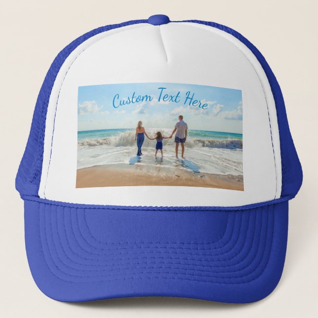 Personalised Your Photo Hat with Custom Text Name (Front)