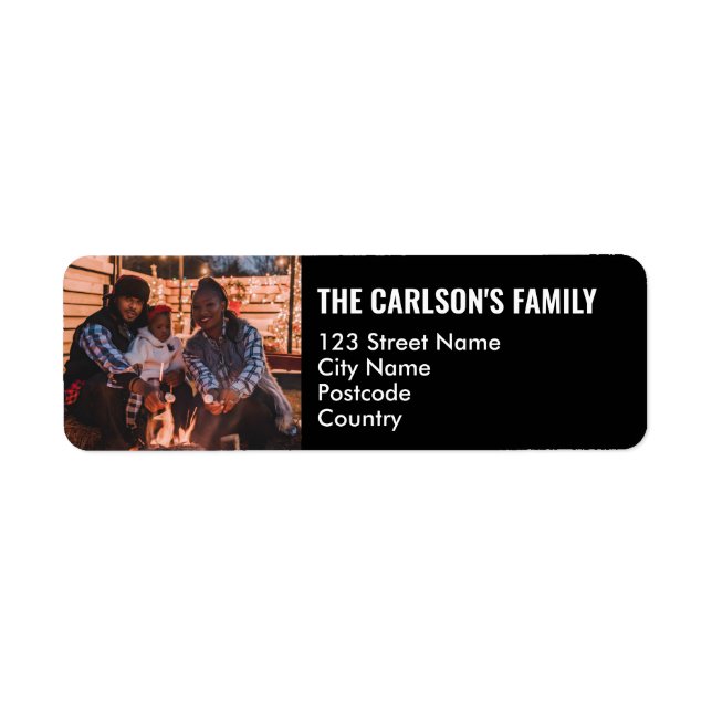 Personalised Your Photo in Black Frame with Texts (Front)