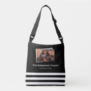 Personalised Your Photo in Black Frame with Texts Crossbody Bag