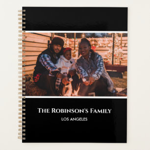 Personalised Your Photo in Black Frame with Texts Planner