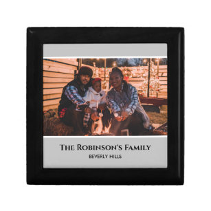 Personalised Your Photo in Grey Frame with Texts Gift Box