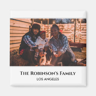 Personalised Your Photo in White Frame with Texts Magnet
