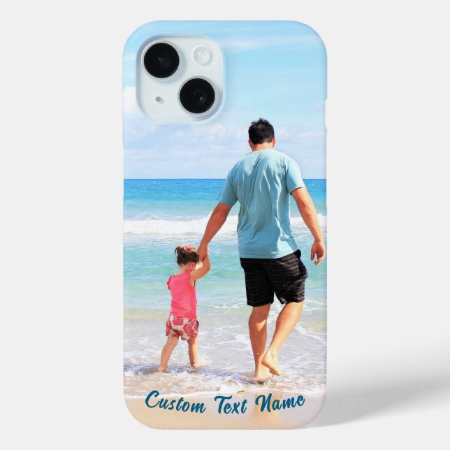 Personalised Your Photo iPhone Case with Text Name (Back)