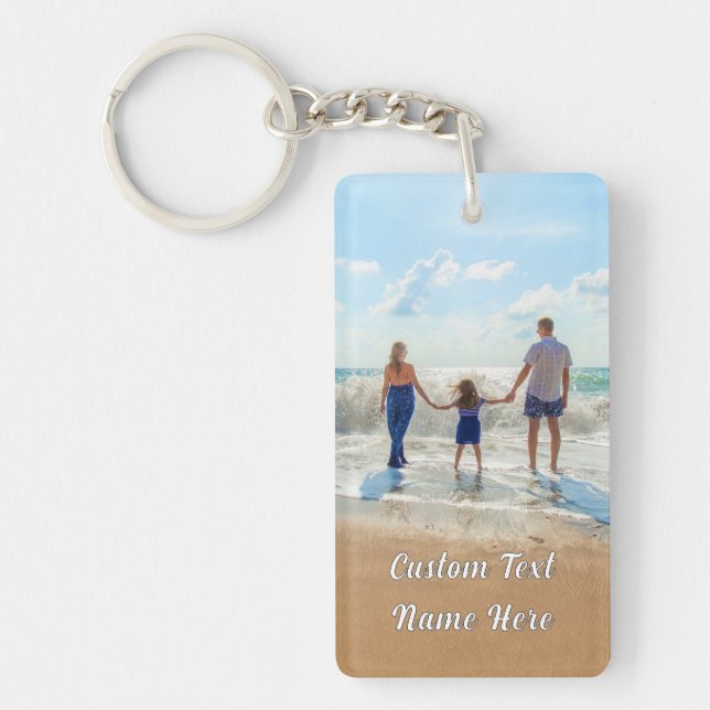 Personalised Your Photo Keychain with Custom Text (Front)