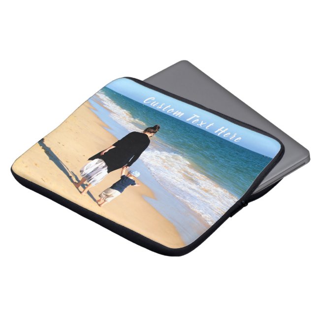 Personalised Your Photo Laptop Sleeve Custom Text (Front Top)