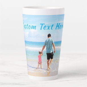 Personalised Your Photo Latte Mug Gift Custom Text