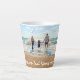 Personalised Your Photo Latte Mug with Custom Text