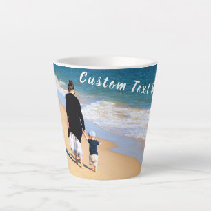 Personalised Your Photo Latte Mug with Custom Text