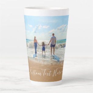 Personalised Your Photo Latte Mug with Custom Text