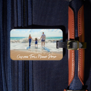 Personalised Your Photo Luggage Tag Custom Text
