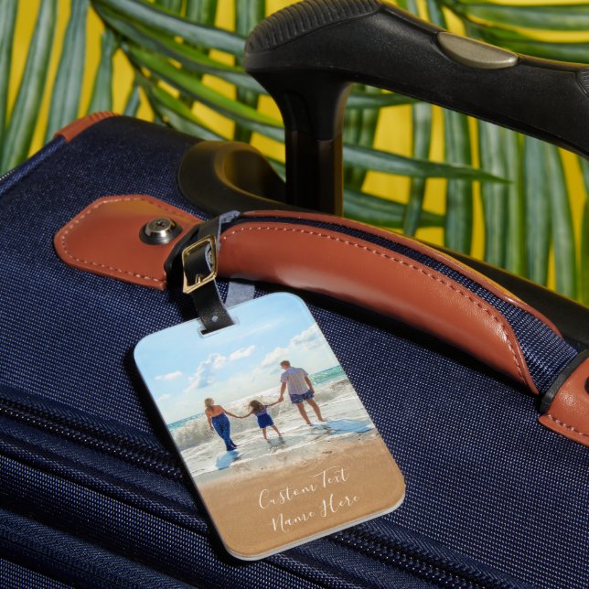 Personalised Your Photo Luggage Tag with Text Name (Front Insitu 1)