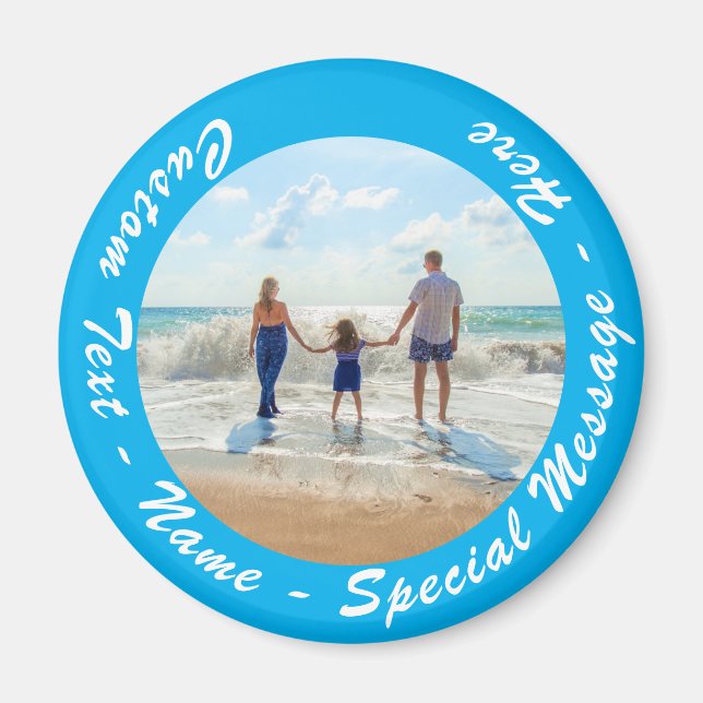 Personalised Your Photo Magnet with Custom Text (Front)
